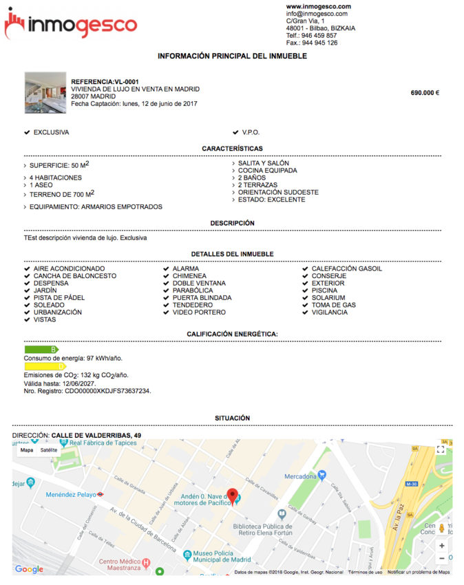 Ficha de inmueble de Inmogesco Ficha de inmueble de Inmogesco