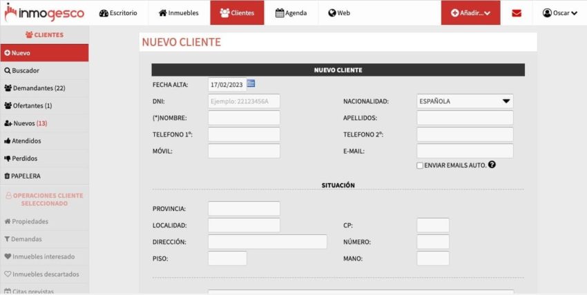 Modelo de ficha de cliente para inmobiliaria + Plantilla - Inmogesco