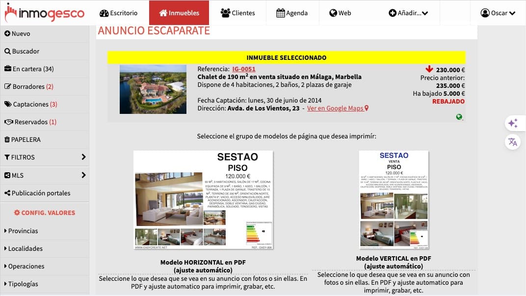 Window card para una inmobiliaria - Inmogesco