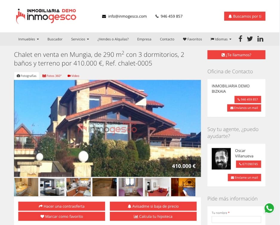 Landing page de inmueble - Inmogesco